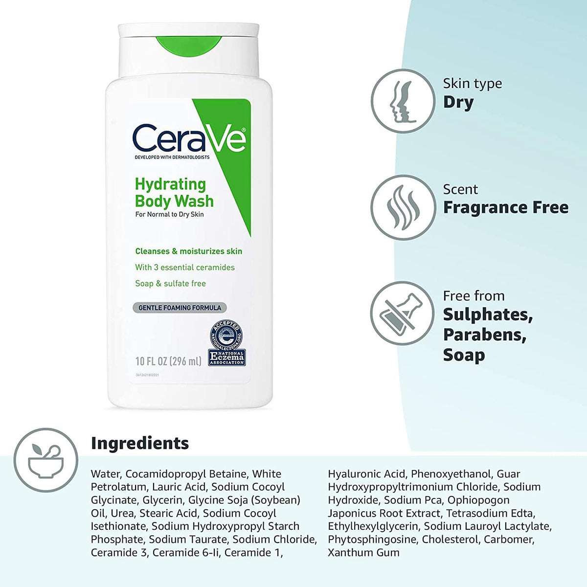 CeraVe Body Wash for Dry Skin 296ml