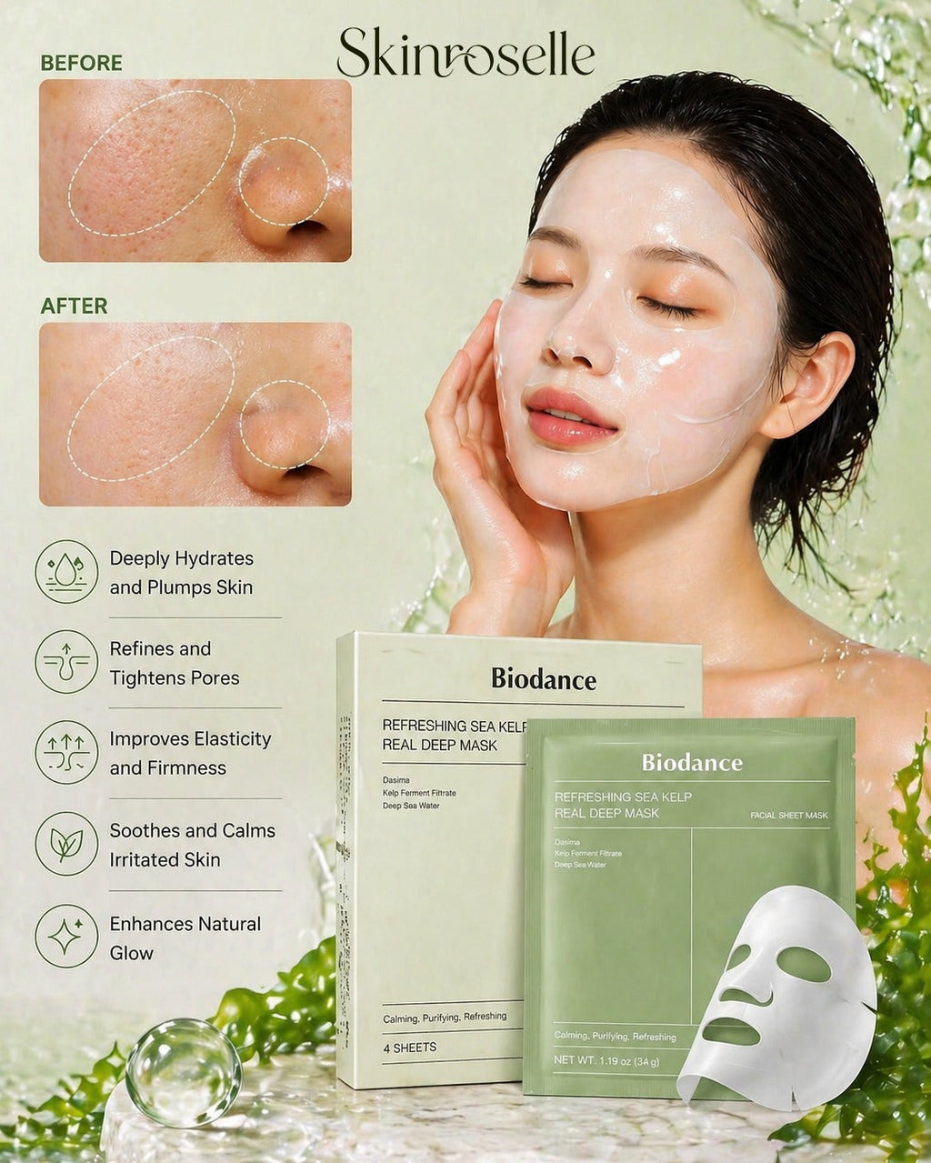 Biodance-Refreshing Sea Kelp Real Deep Mask