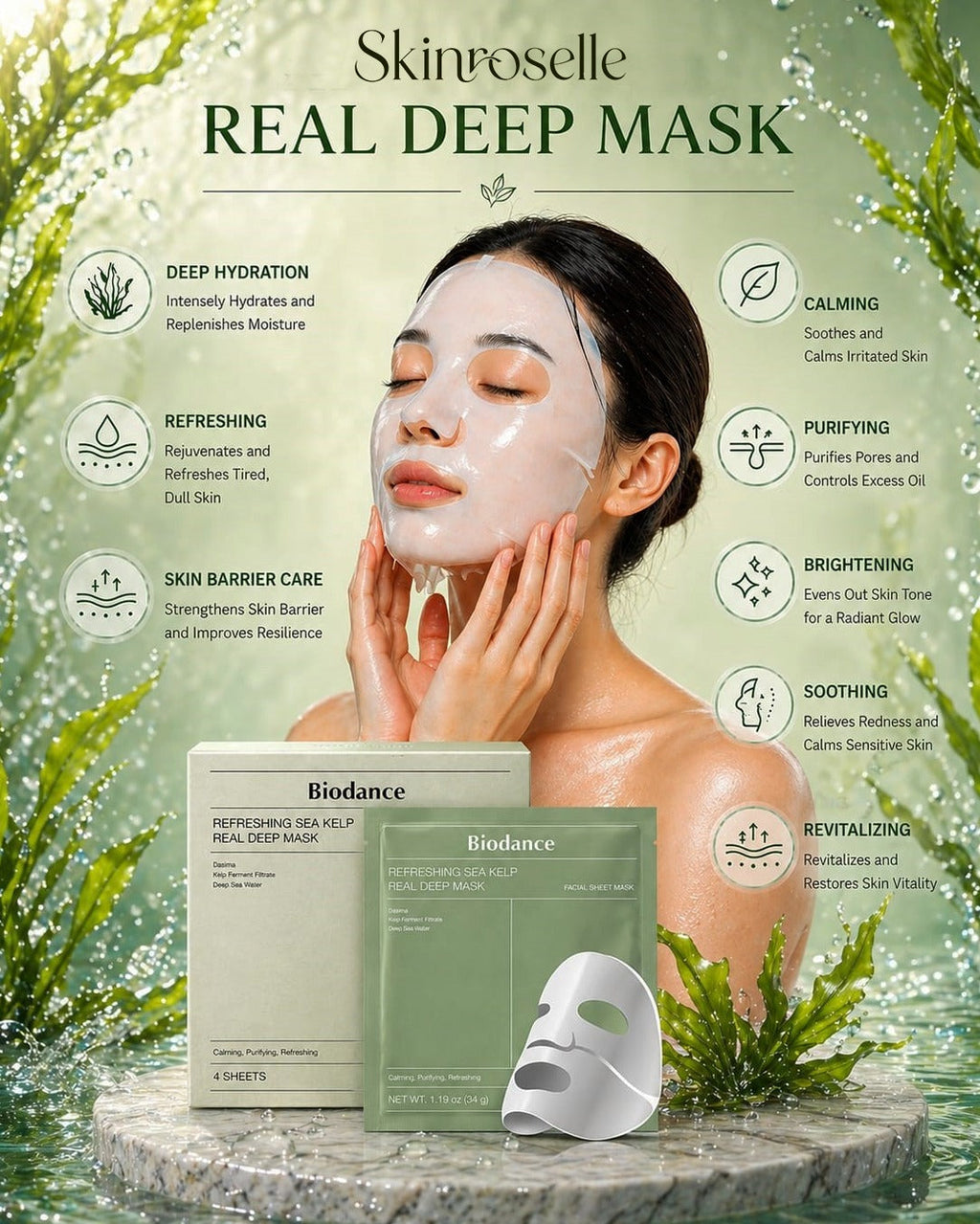 Biodance-Refreshing Sea Kelp Real Deep Mask