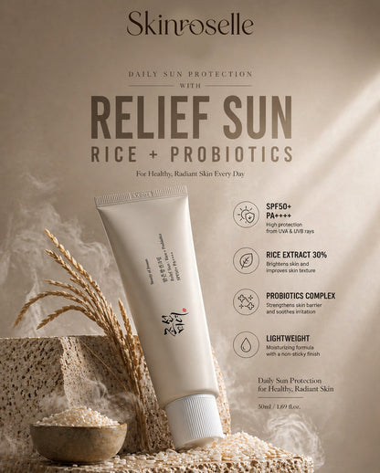 BEAUTY OF JOSEON RELIEF SUN : RICE + PROBIOTICS (SPF50+ PA++++)